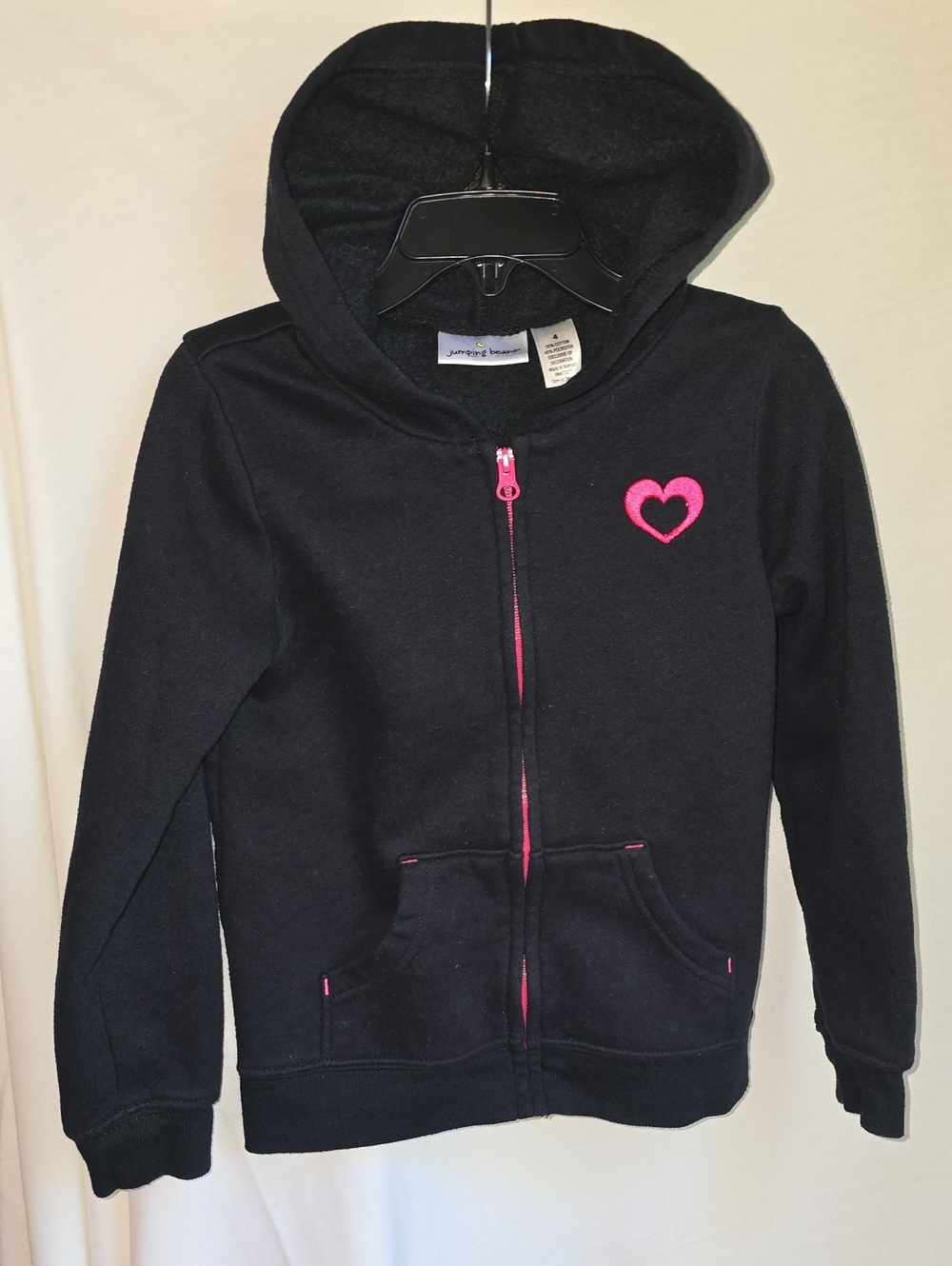 jumping beans Black Hoodie with Pink Heart Accent 💗